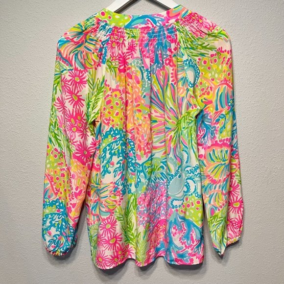 Lilly Pulitzer Lovers Coral Elsa in Silk Size Small - Picture 2 of 7